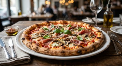 Pizza Prosciutto und Funghi Ø50cm